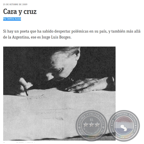 CARA Y CRUZ - Por DELFINA ACOSTA - Domingo, 25 de Octubre de 2009